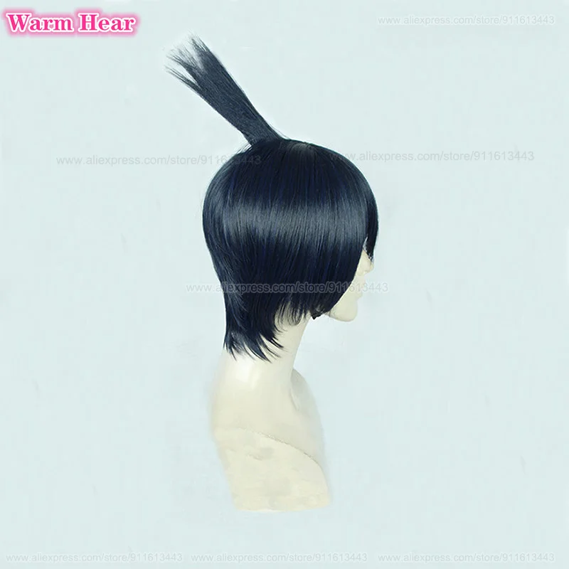 Anime Synthetic Hair Hayakawa Aki Cosplay Wig Blue Black Cosplay Anime Wig Heat Resistant Hair Halloween Party Wigs + A Wig Cap