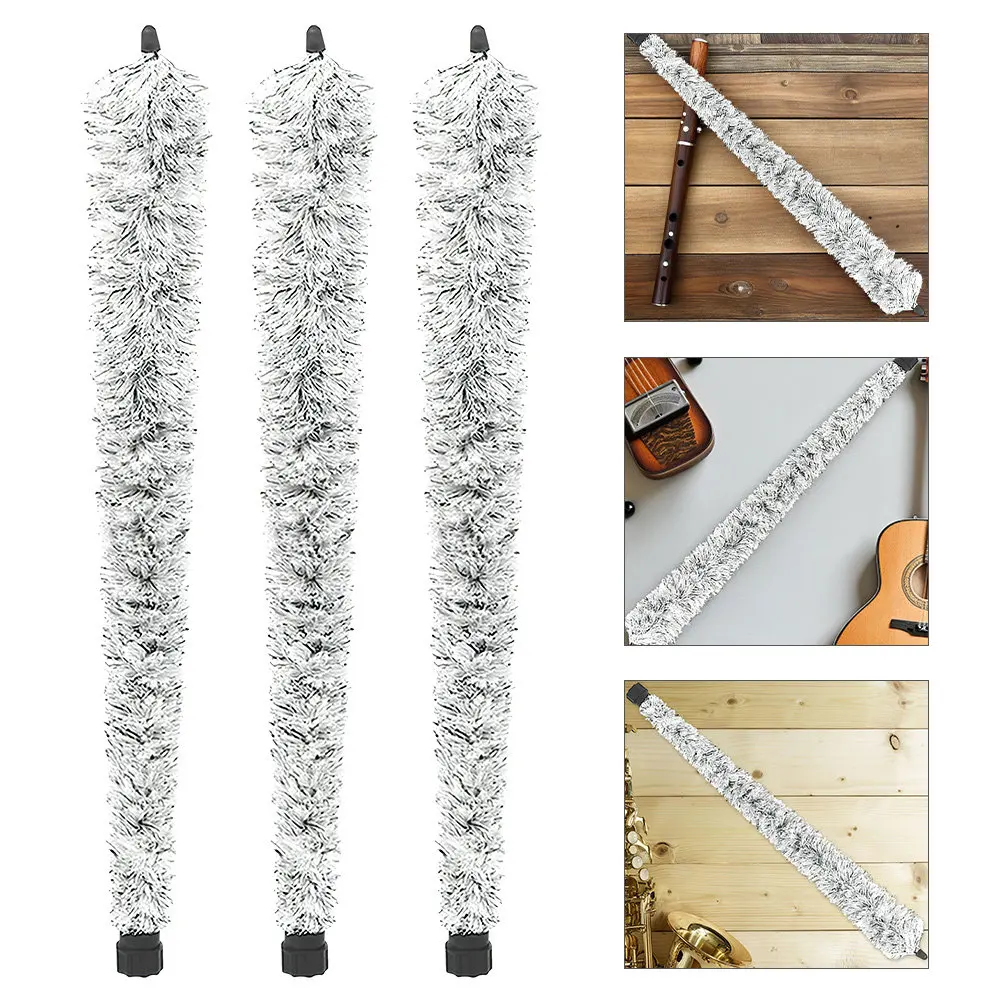 3Pcs Alto Saxophone Cleaner Brush Pull Through Design with Cotton Head Removes Grime and Moisture Ideal for Regular Instrument
