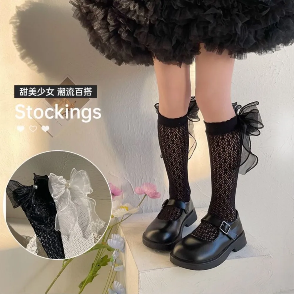 Children lolita socks knee-high stockings girls hot summer princess baby heaps socks lace knee girl stocking