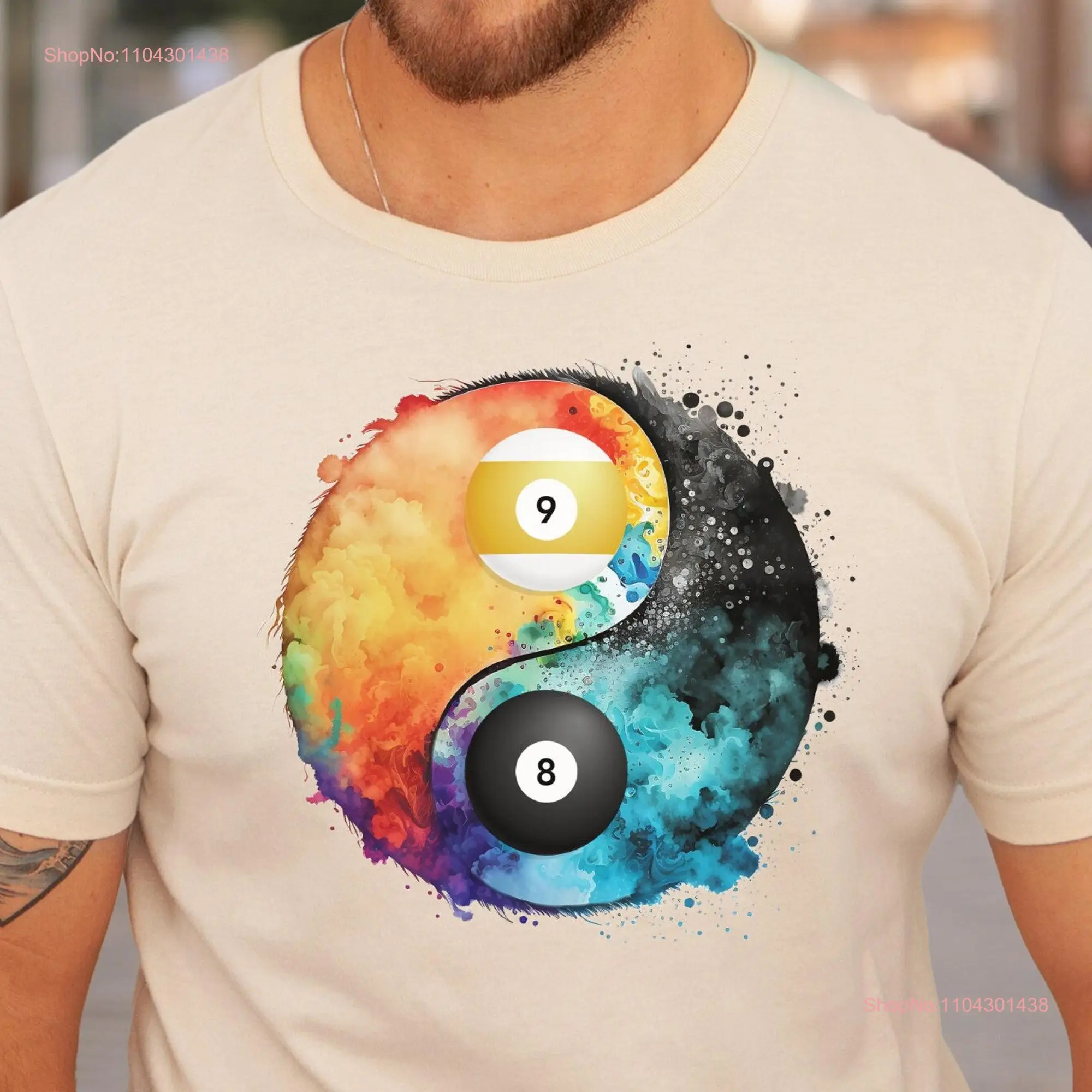 Billiards T Shirt 8Ball Lover Pool Player Funny Christmas 9Ball long or short sleeves