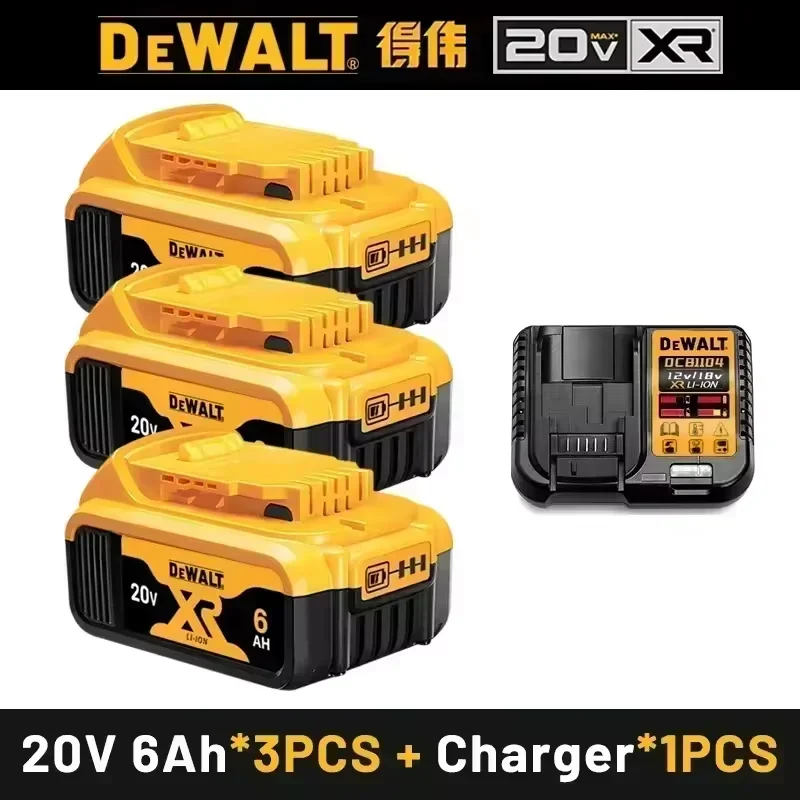 100% Original 20V 6.0Ah MAX Battery Power Tool Replacement For DeWalt DCB184 DCB181 DCB182 DCB200 20V 5A 6A 18Volt 20v Battery.