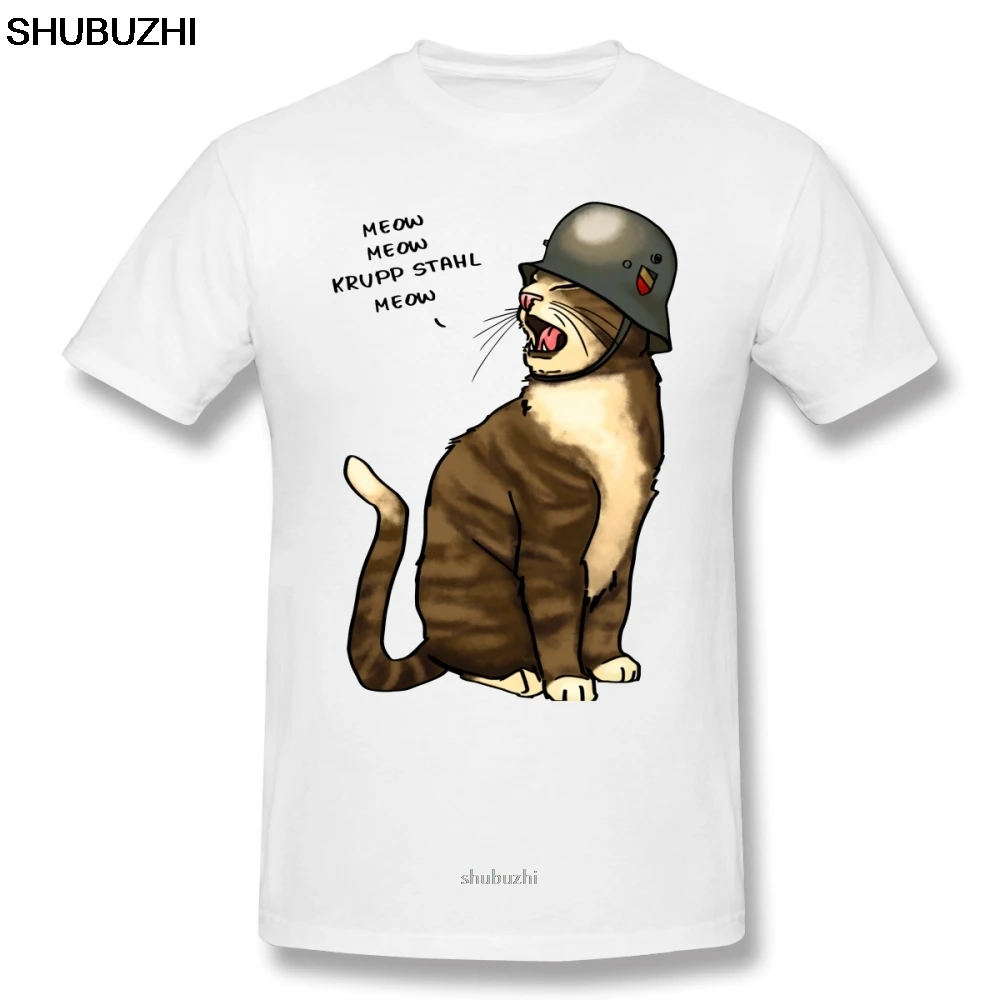 Wehrmacht T Shirt German Big Cat T-Shirt Funny Short-Sleeve Tee Shirt Printed Casual Men Cotton Pl Tshirt sbz8038