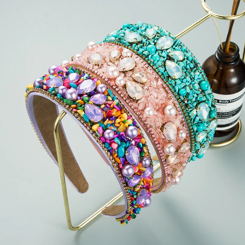 Nova Tiara de Tecido Turquesa Amassada Colorida, Larga e em Tons Vibrantes, Acessório de Cabelo Feminino Elegante e Moderno