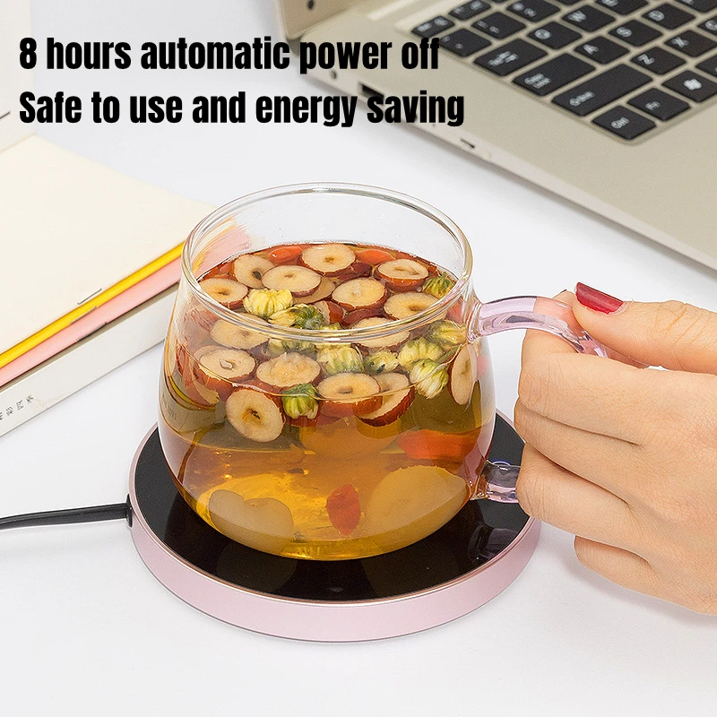 New Coffee Milk Mug Warmer Portable Heating Coaster Keep Tea Drinks Warm Auto-off Cup Heater for Home Office 2-gear Temperature