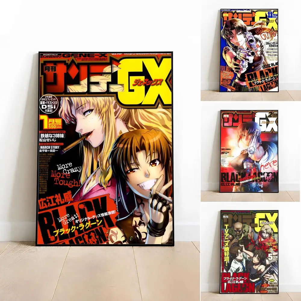 Anime-Black Lagoon Poster Poster Room Wall Art Decor Waterproof Stickers For Home Bar Bedroom Decoration