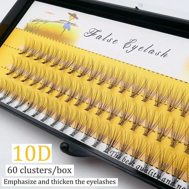 10D Individual Eyelash 60 Bundles/Box 0.1/0.07mm Eyelash Extension Natural Lash Clusters Makeup Eyelashes wholesale