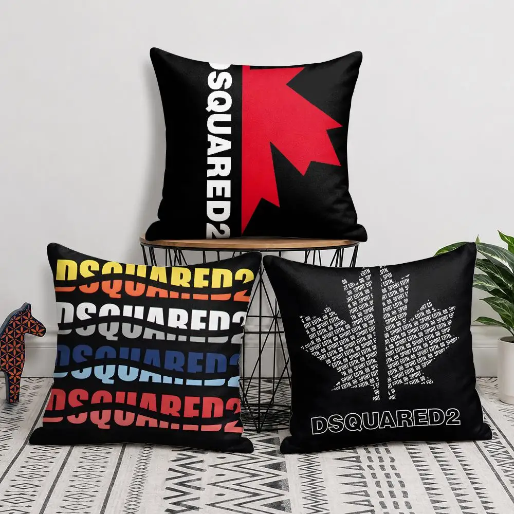 Design D-d-dsquared2S Cushion Cover Double-Sided Plush Sofa Pillow Covers Organic Breathable Invisible Zipper