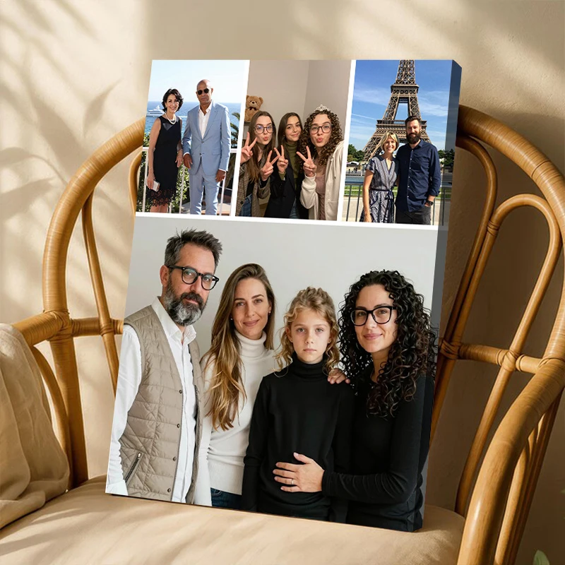 Custom Photo Collage Wall Decor Personalized Family Picture Canvas Art Home Decoration Gift