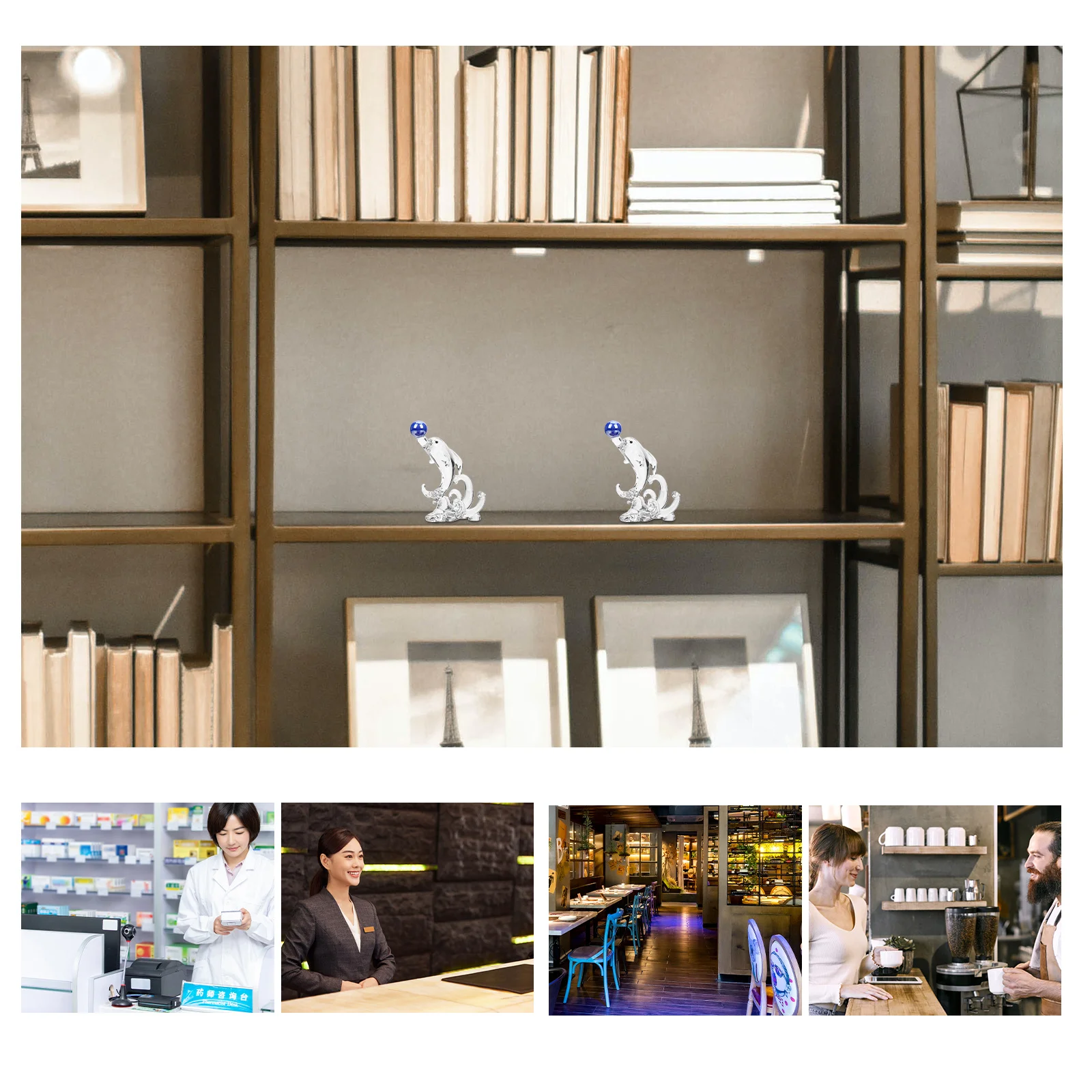 

Crystal Dolphin Decor Small Dolphin Statue Exquisite Desktop Ornament Indoor Home Tabletop Ornament Unique Desktop Decor