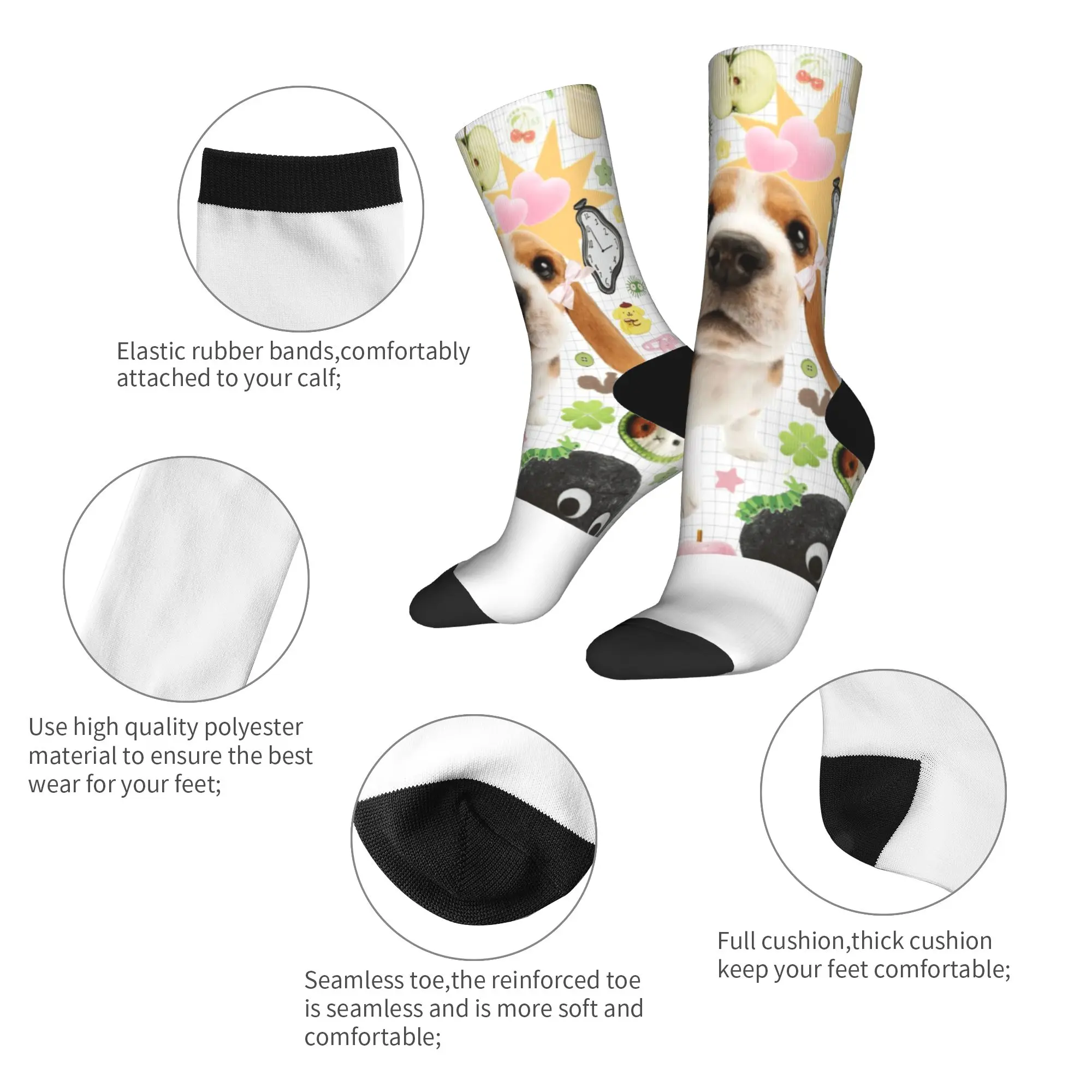 Skarpety z memami o kotach, gotyckie pończochy, zimowe skarpety męskie antybakteryjne, ciepłe, miękkie, designerskie skarpety rowerowe