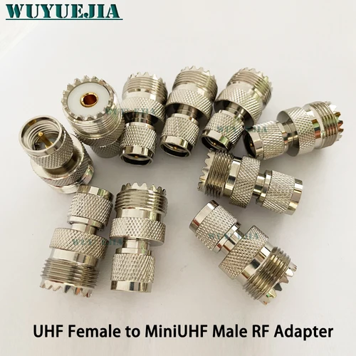 Imagen 2 del producto Conector Mini UHF macho a UHF hembra PL259 SO239 antena a Motorola adaptador RF níquel/chapado en oro nuevo y de alta calidad 