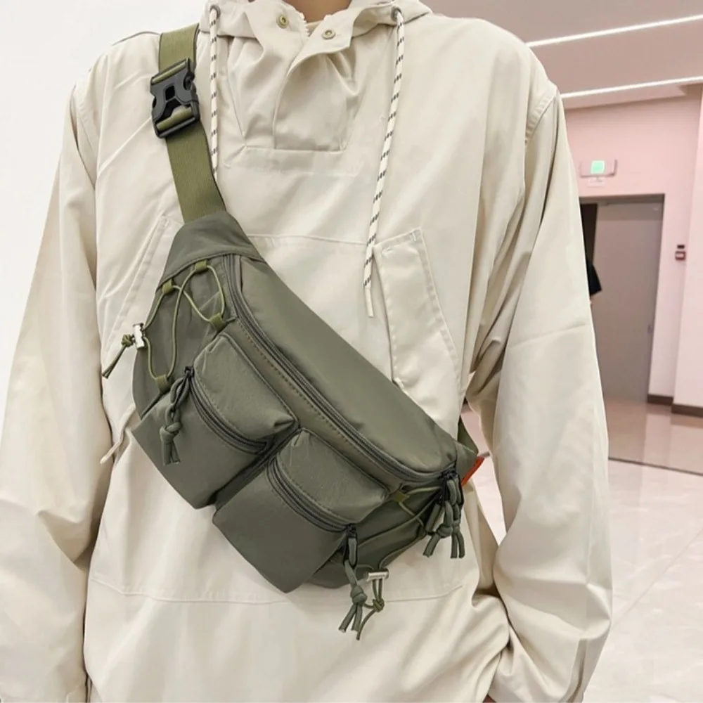 

Casual Nylon Men Waist Bag Y2k Adjustable Strap Multi-pocket Chest Bag Crossbody Bag Multi Functional Sports Fanny Pack Riding