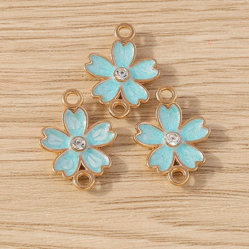 10 stücke 14x18mm niedlichen Emaille Blume Charms Anschlüsse für Schmuck Herstellung Armbänder Halskette Ohrringe DIY handgemachte Handwerk Zubehör – Detail 27