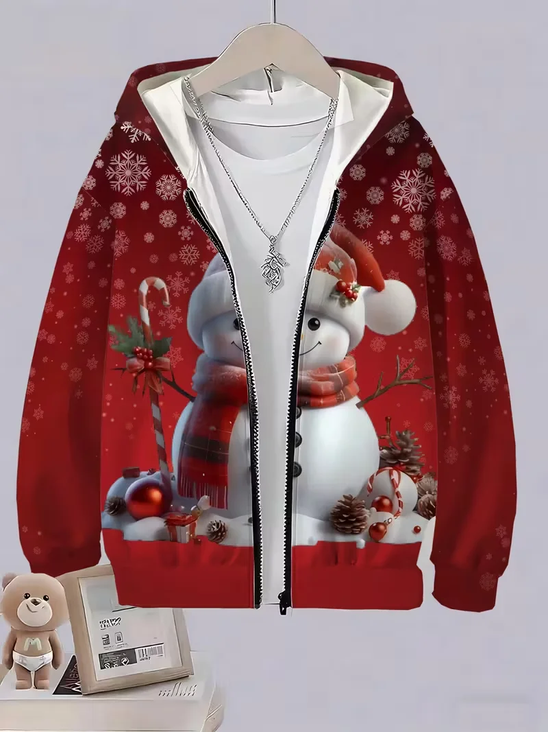 عيد الميلاد زمم هوديي سانتا كلوز البلوز البلوز لحفلات عطلة عيد الميلاد الملابس هدية المرأة زمم الاطفال هوديي