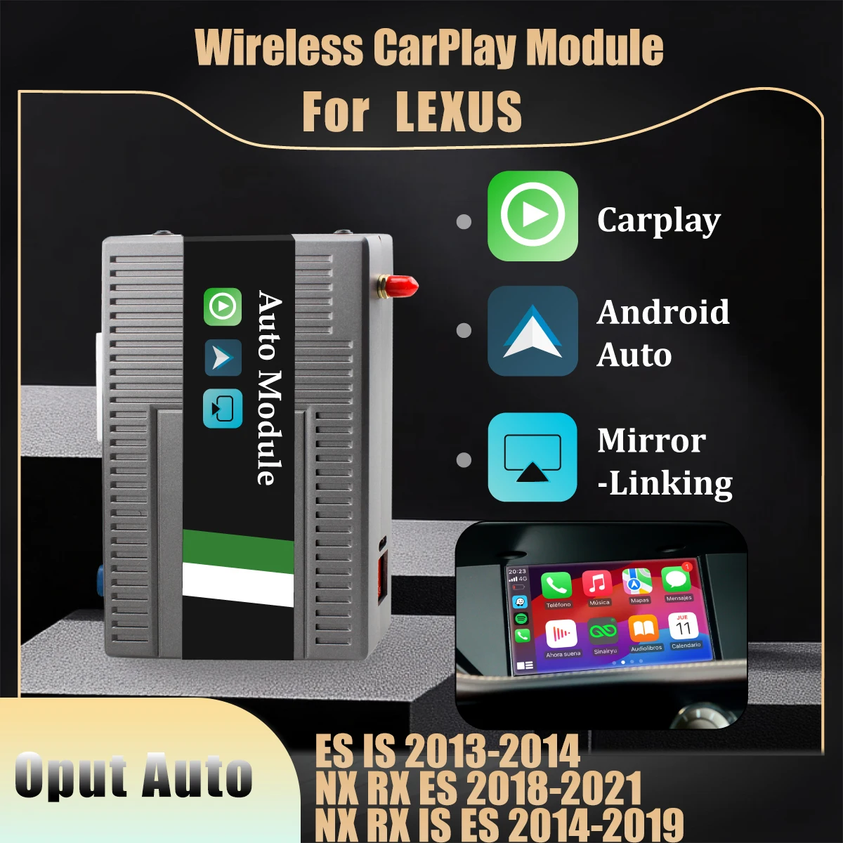 

Wireless CarPlay Module Android Auto Interface for Lexus RX 2016-2019, with Mirror Link AirPlay Car Play Functions