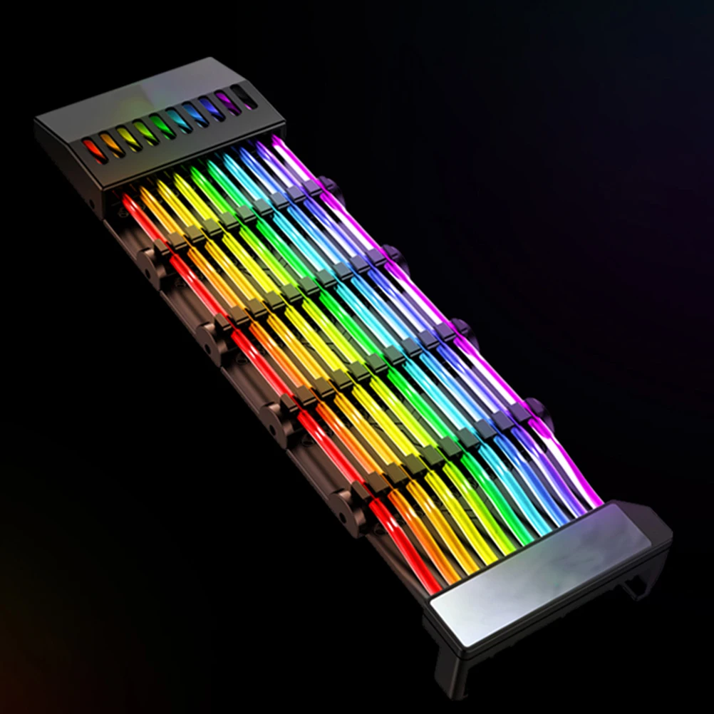 

5V Neon Glowing RGB Extension Power Supply Cable 24Pin ATX Sleeved Computer Case Connector ABS Multicolor Light Compatible