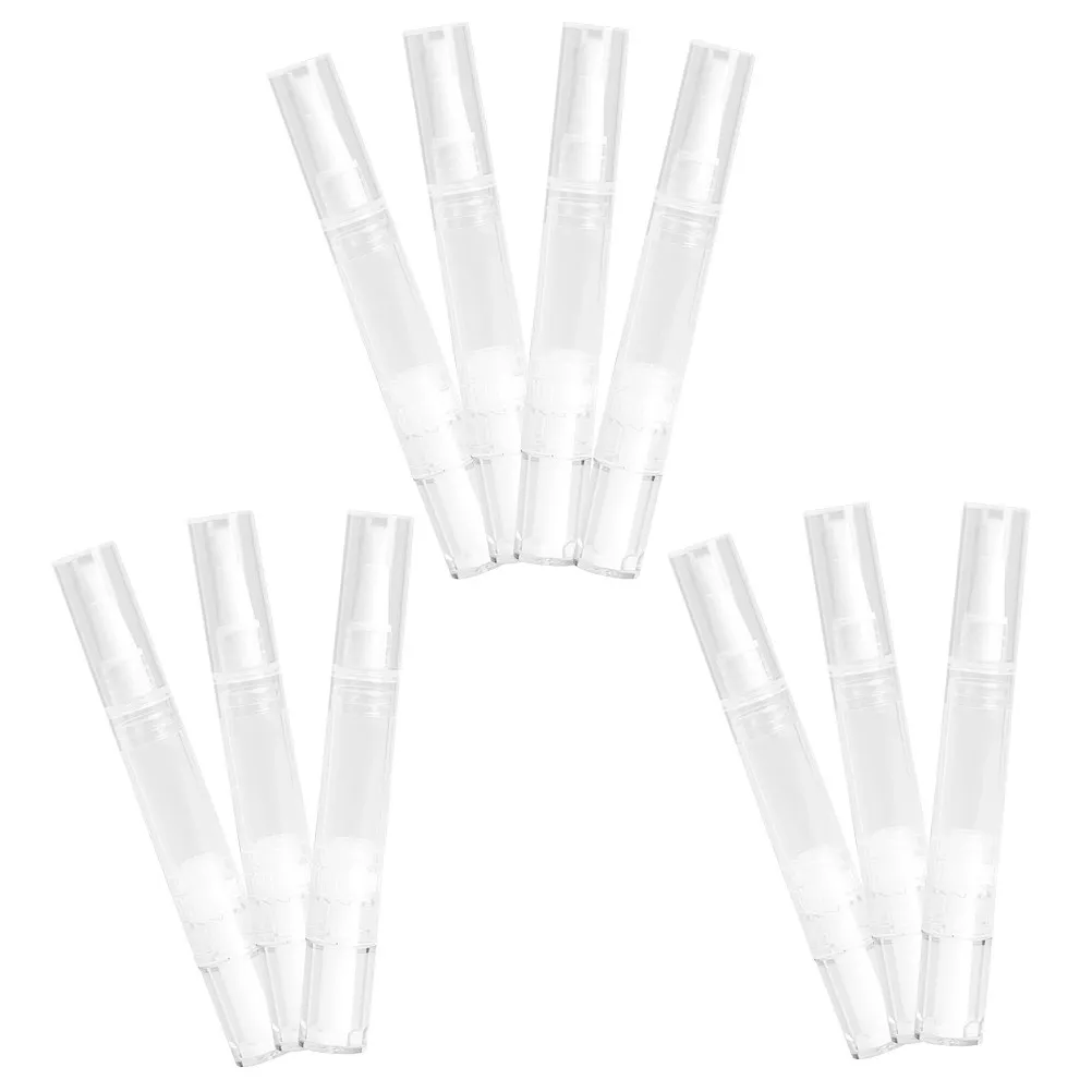 

10 шт. прозрачных многоразовых ручек-контейнеров с поворотным механизмом, подходят для блеска для губ, масла для ногтей, жидкости для роста ресниц, портативные