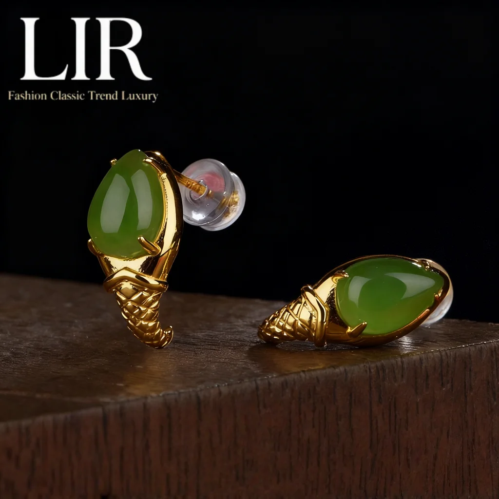 

Серебряные серьги S925: большая серьга-гвоздик из натурального нефрита Хэтянь «Eternal Promise» | Романтический элегантный + Jewelry Cert