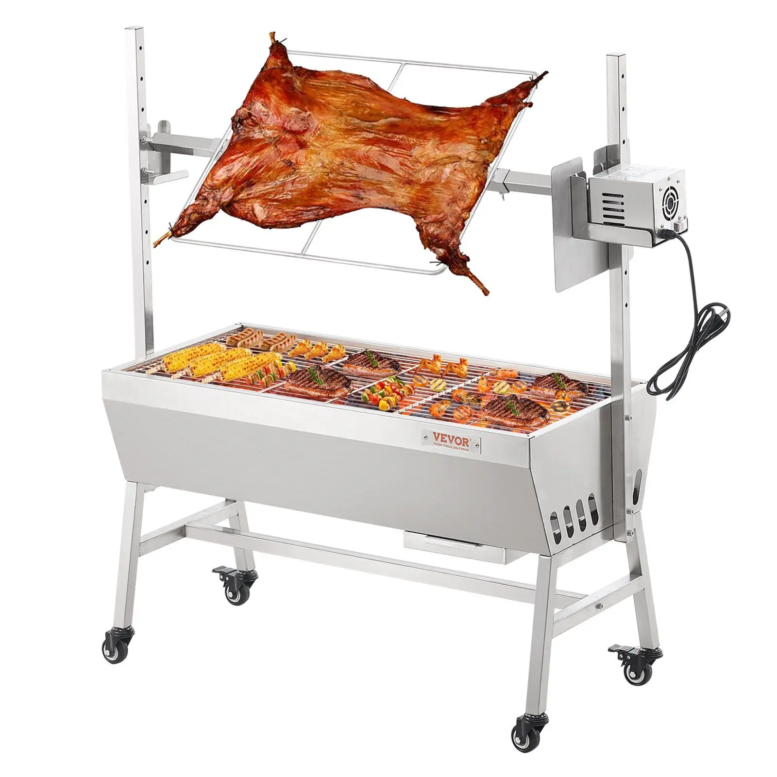 

Roaster Spit Rotisserie BBQ Grill Pig Lamb Chicken Roaster 42W 135 lbs