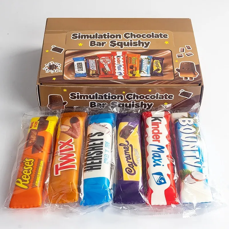 1/4PCS Simulation Chocolate Butter Sticks Squishy Toys Slow Rebound Squeeze Toys Stress Relief Sensory Toys Party Favors No Box.