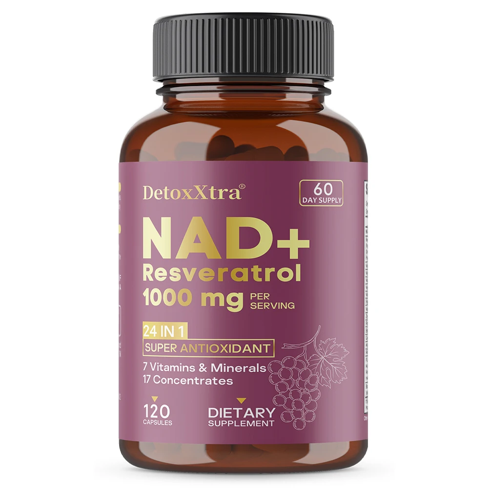 

NAD+ Resveratrol Supplement, Anti-Aging and Natural Cell Regeneration Boosts The Immune System and Supports Natural Energy