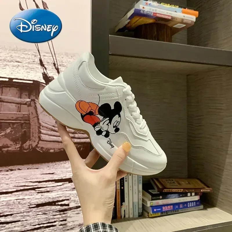 Original Disney Mickey Mouse Shoe Ladies Fashion Platform Shoes Comfortable Fashion Casual Shoes Sports Running Women\'s Shoes