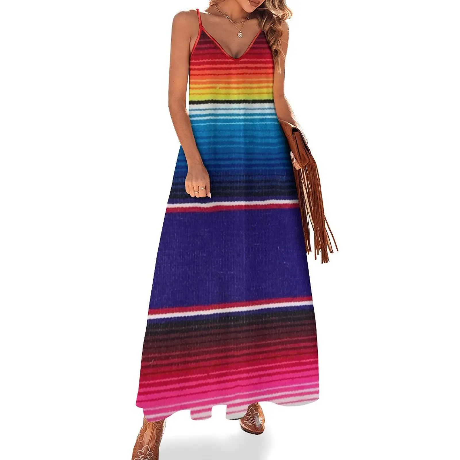 

Serape of Mexico Sleeveless Long Dress Casual dresses summer clothes dresses for prom Dress