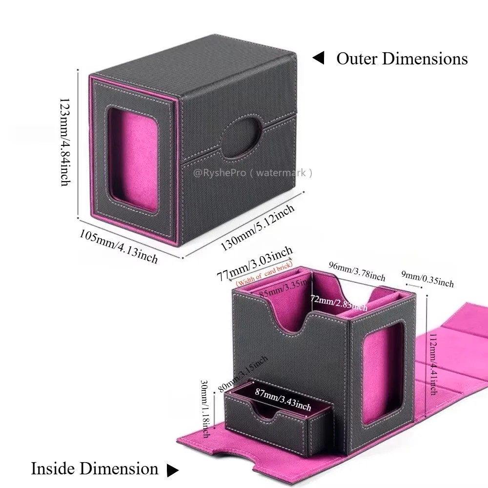 100+ Trading Card Deck Case Leather Magnetic Closure Card Storage Box Magic Card Protectors Fit for YuGiOh MTG Sport Cards view 5