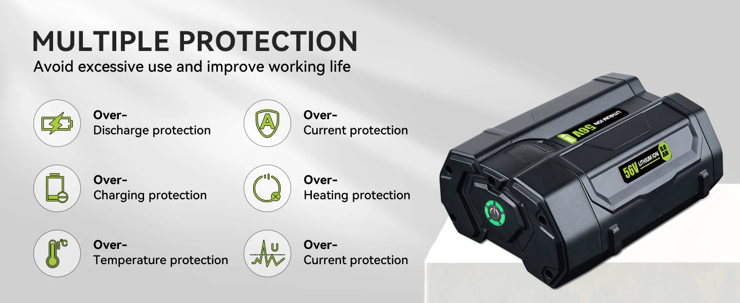 1/2/4Pcs BA5600T 56V 9.0Ah Battery Replace for EGO 56V Battery Pin Compatible with Power Tools (Lawn Mower Leaf Blower Chainsaw)