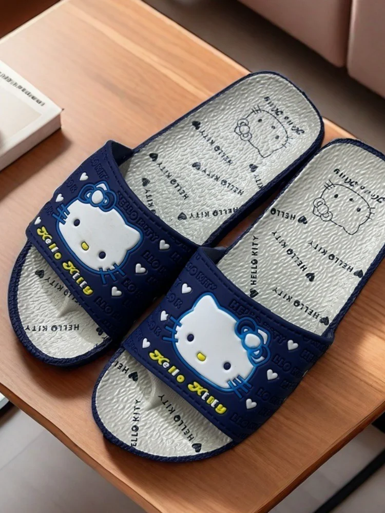 

Детские тапочки Домашняя обувь EVA Cat с открытым носком Летняя обувь для девочек Нескользящая дышащая мягкая подошва Сине-красные туфли Размер 35-39