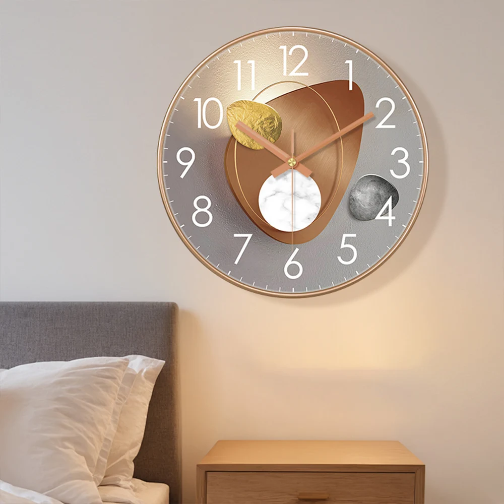 Modern Simple Wall Clock Light And Shadow Series Living Room Bathroom Fashion Art Wall Watch Nordic Light Luxury Decoration