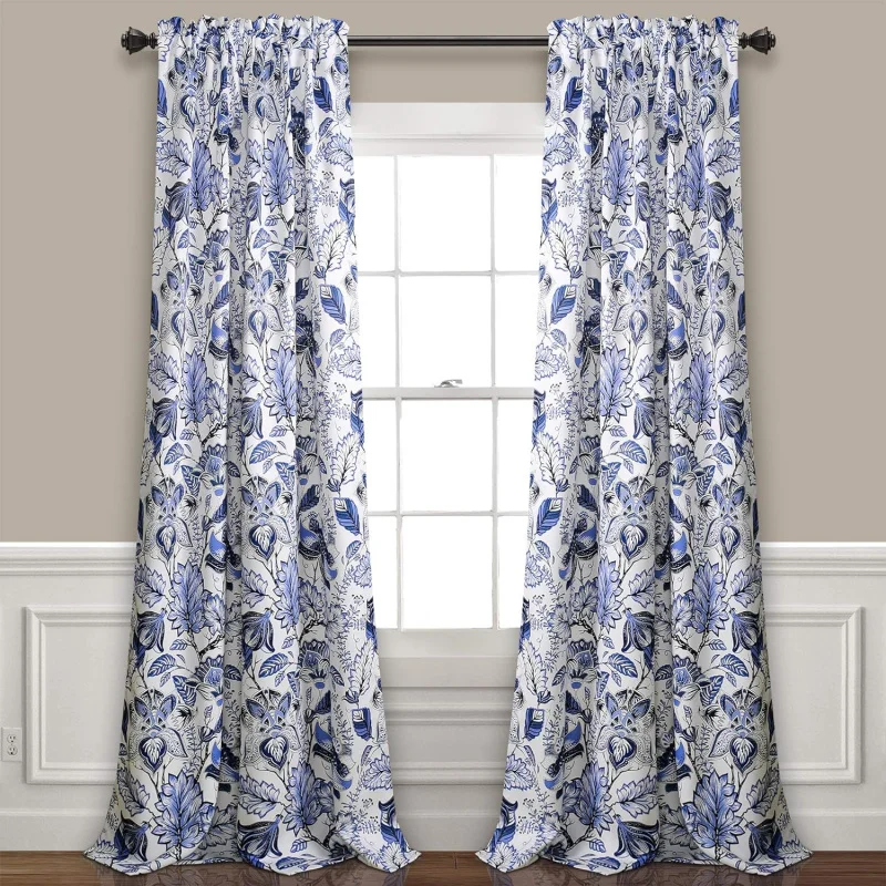 Cynthia Jacobean Darkening Window Curtains Set for Living, Dining Room, Bedroom, 95