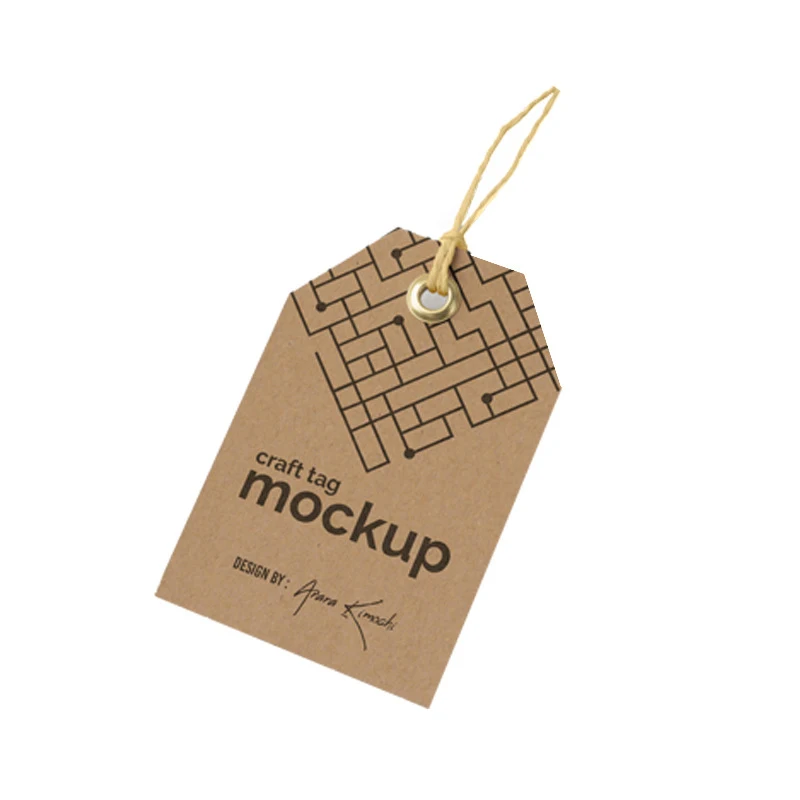 Custom Kraft Paper Hang Tag 600g Kraft Paper with Double-sided Logo Printing Clothes Swing Tags Garment String Tag