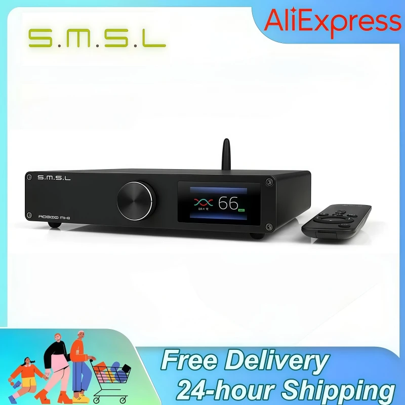 

SMSL AO200 MKIIt HIFI Bluetooth USB цифровой усилитель мощности XLR/RCA/USB сбалансированный вход MA5332MS чип AMP с дистанционным управлением