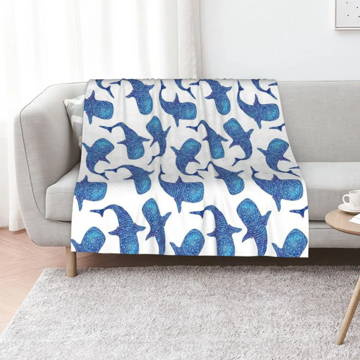 

Marokintana - Whale Shark I Throw Blanket Picnic Sofas Sleeping Bag Blankets For Sofas Blankets