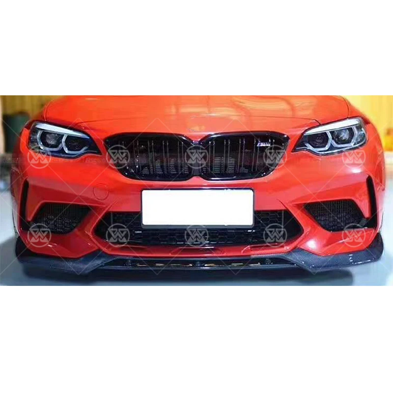 

Carbon Fiber Front Bumper Spoiler Lip Lower Guard Plate Splitter For BMW M2 Series F87 2014-2020 V Style Lip Diffuser Body Kit
