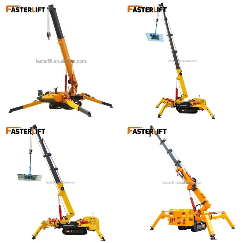 2026 CE Hydraulic Mobile Municipal Spider Crane with Cab Boom Lifting Folding Arm for Narrow Spaces