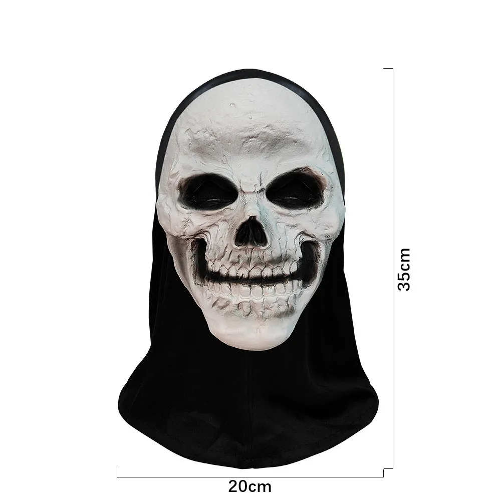 Gruselige Halloween-Vollkopf-Totenkopfmaske, Realistischer Latex-Helm für Erwachsene, Gruseliges Skelett – Detail 6