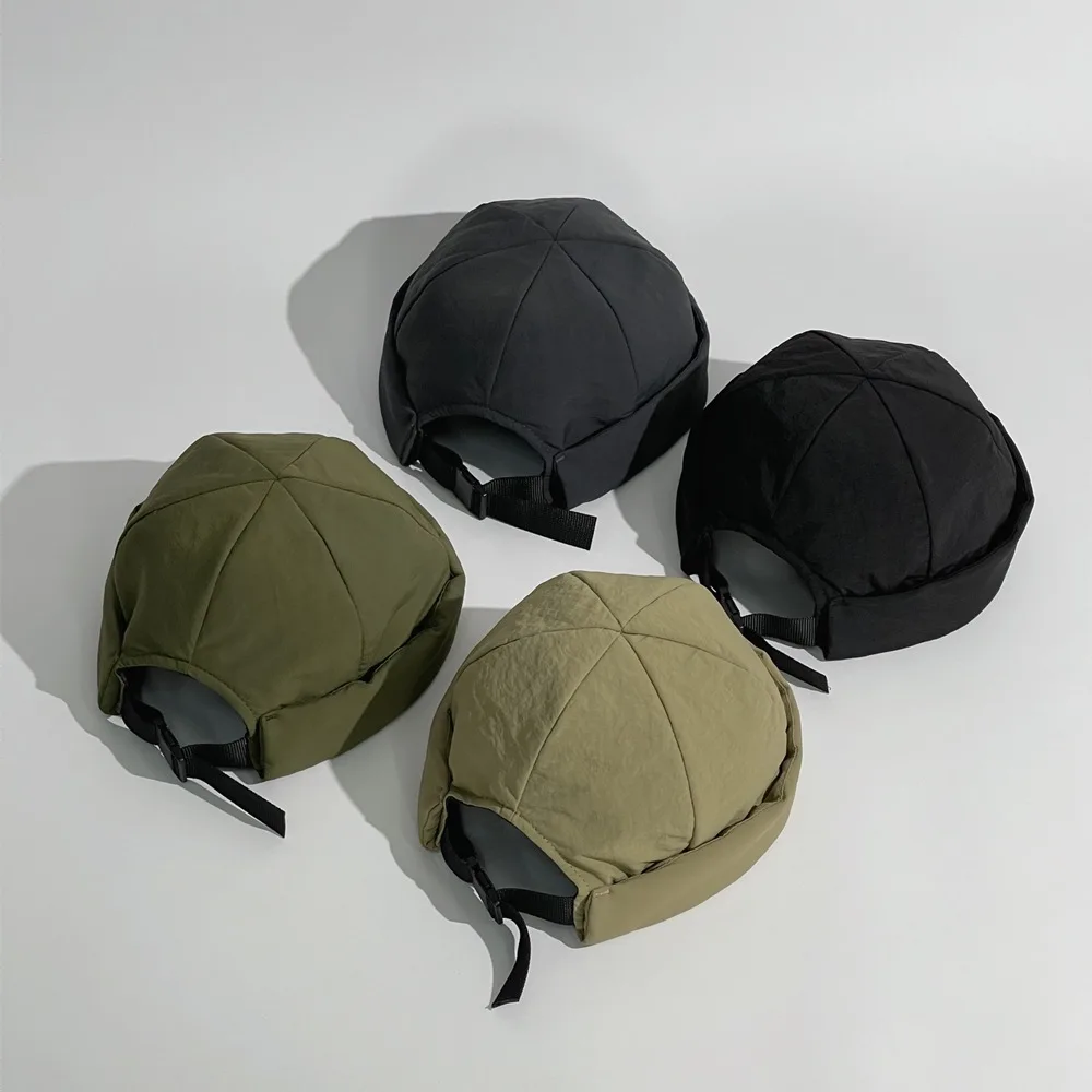 

2022 Fashion Warm And Cotton Hat Hip Hop Dome Beanie Melon Caps For Men Women Streetwear Korean Style Solid Color Beanie Hat