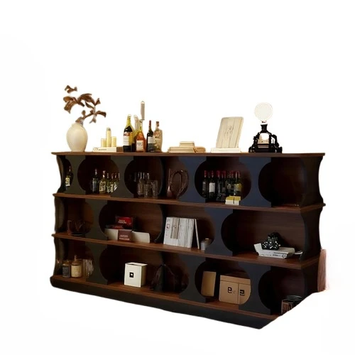 

French solid wood bookshelf, living room sofa side cabinet, storage
