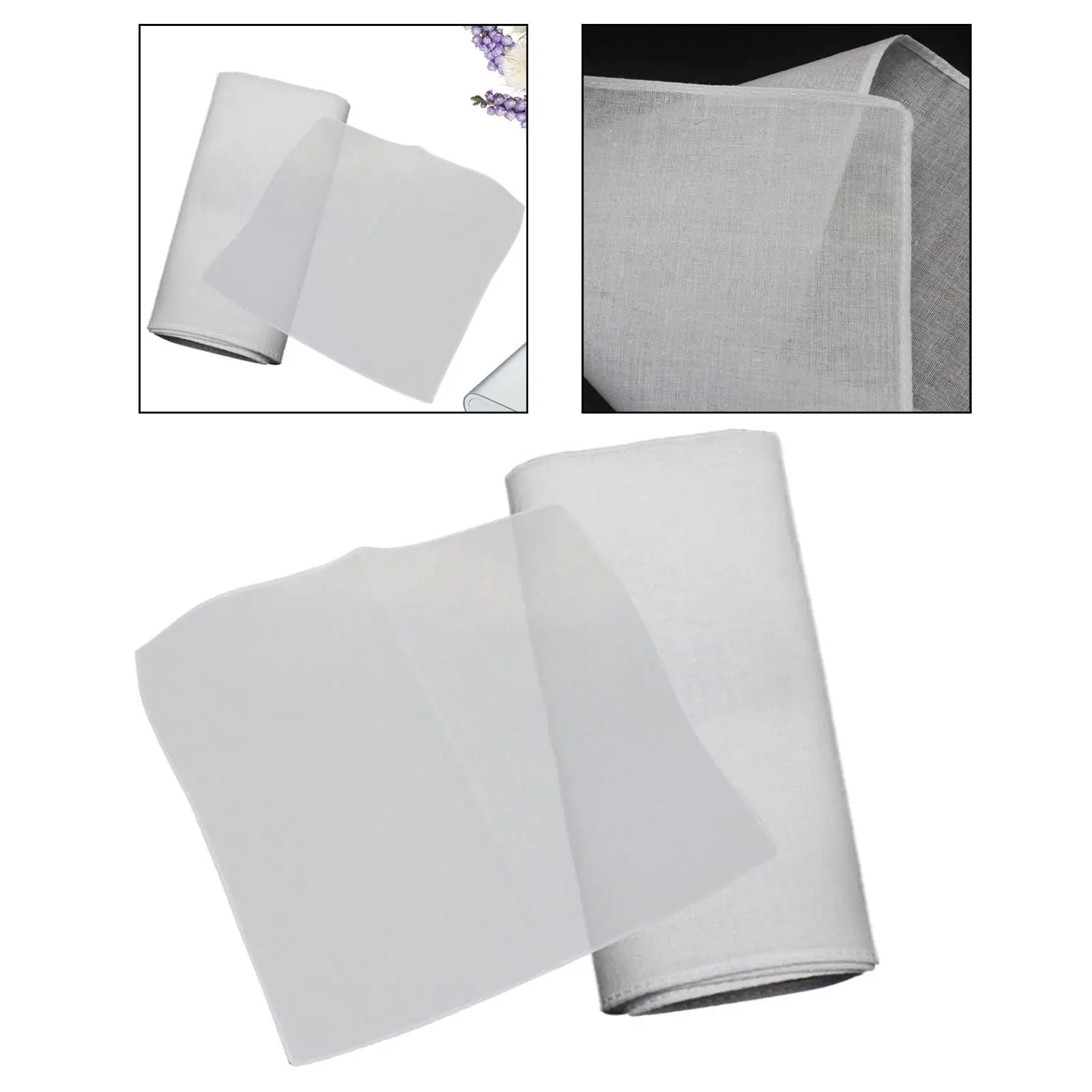 10 Pieces Solid White Handkerchiefs for Men Suit Pure Cotton 42S 26cm/10inch Pocket Squares White Hankies for Handmade Crafts