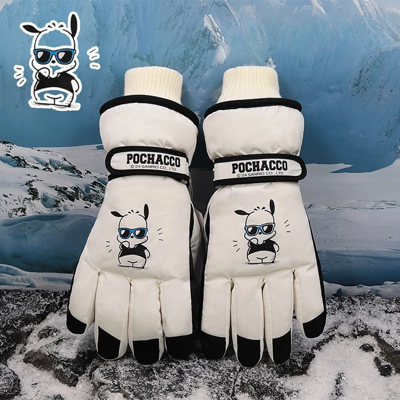 Miniso サンリオ スキー グローブ 冬用男性と女性用プラス ベルベット暖かい学生屋外不凍液手袋