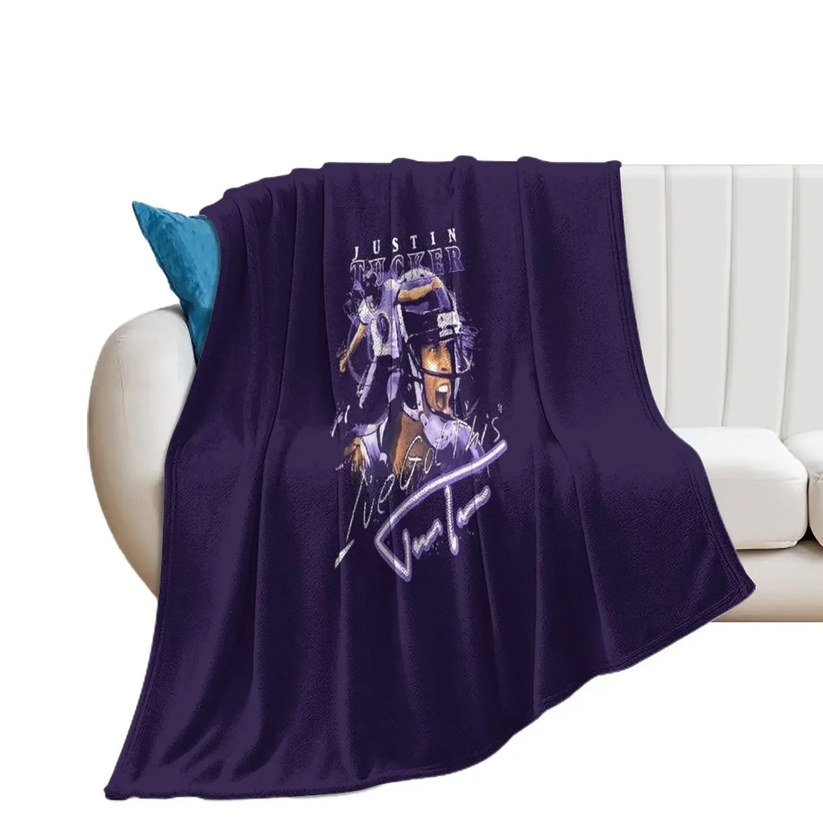 justin tucker Throw Blanket valentine gift ideas Bed Fashionable Blankets