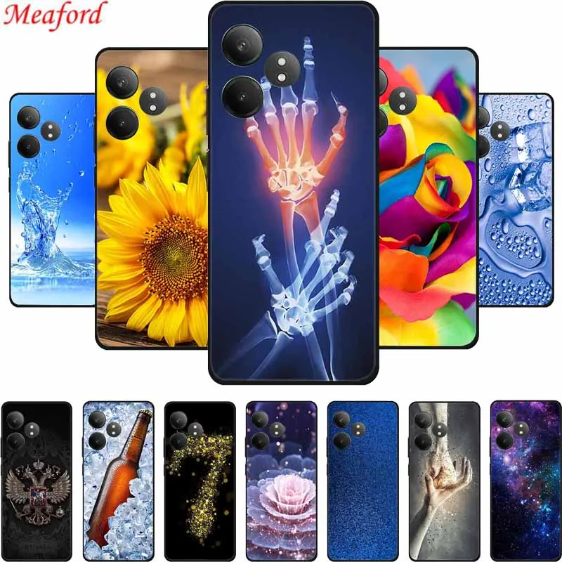 For Realme GT 6 Case G T 6 Phone Cover Black Silicone Soft Phone Case For Realme GT6 Back Cover Cases 6.78