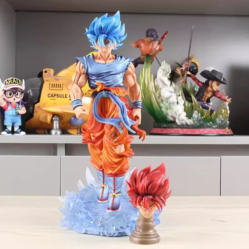 

35cm Dragon Ball Z Super Figure Son Goku Action Figure With Replace Head Dragon Ball Migatte Sun Goku GBZ Collection Doll Gift