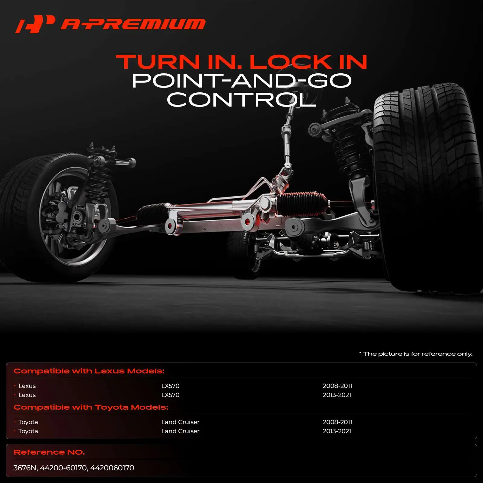 A-Premium Power Steering Rack & Pinion for Toyota Land Cruiser Lexus LX570 2008-2011 2013-2021