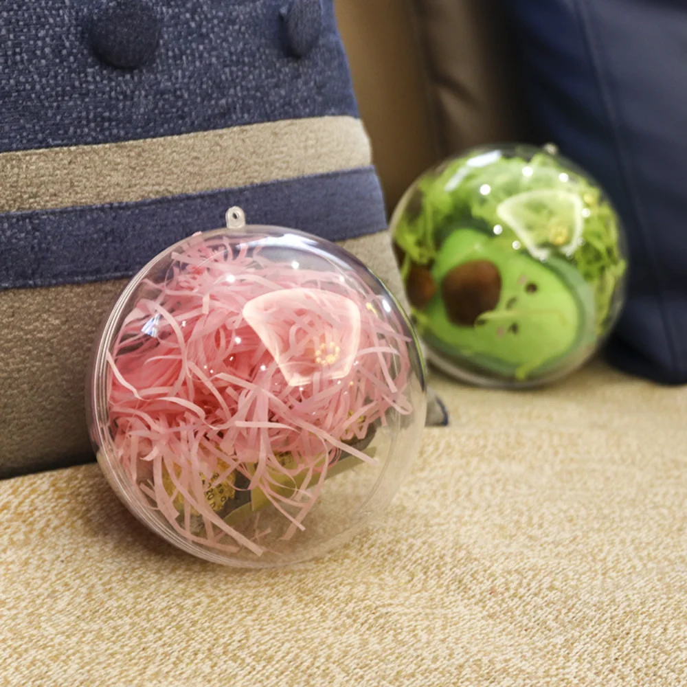 Fillable Christmas DIY Acrylic Hollow Hanging Ball Ornaments Ball Transparent Ball DIY Crafts for Wedding Party Decorations