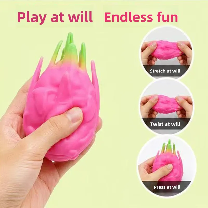 Dragon Fruit Building Block Handmade Ball Products Slow Rebound Plastic Pinch Music Cute Sound Decompression Toy Music Gifts - view 3