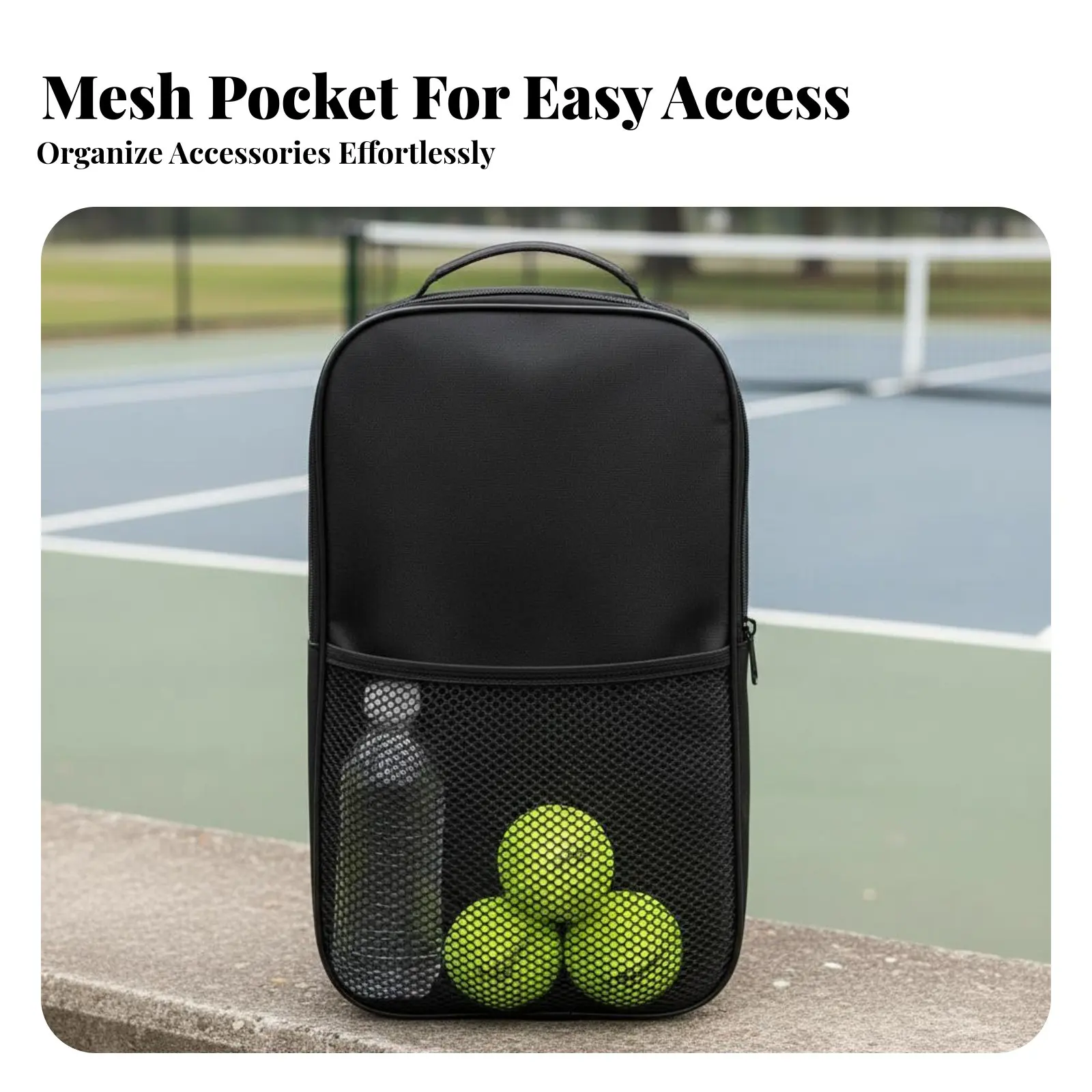 

Pickleball Backpack Breathable Pickleball Paddle Bag Single Strap Racket Bag Portable Sports Accessory Large Capacity for Travel