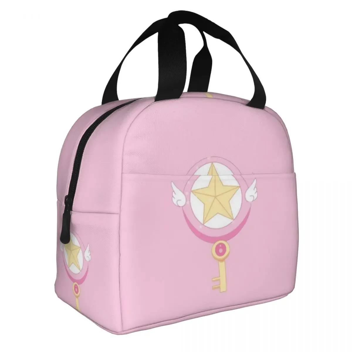 Cardcaptor Sakura Pink Lunch Food Box Bag Insulated Thermal Food Picnic Lunch Bag for Women kids Men Cooler Tote Bag